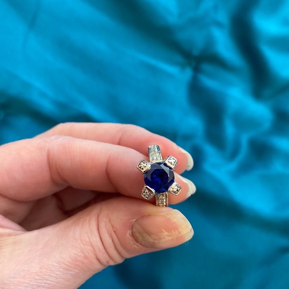 Sapphire & CZ ring set - Picture 8 of 8